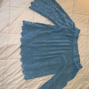 Off the shoulder long sleeve top